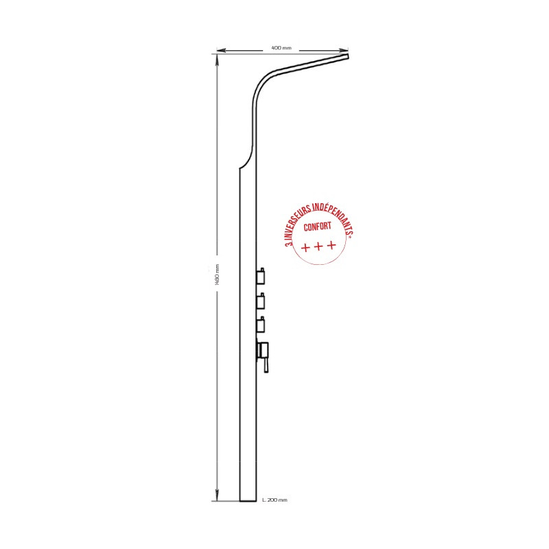 Ondée Colonne de douche hydro en inox 4x8 jets massants NISSA Kobleo Ondée Colonne de douche hydro en inox 4x8 jets massants NISSA Kobleo