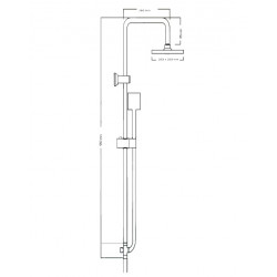 Ondée Colonne douche mitigeur thermostatique tête carrée extra plate mono CE Kobleo