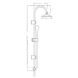 Ondée Colonne de douche sans mitigeur tête ronde plate 3 fonctions ZEKI Kobleo