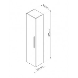 Ondée Colonne à suspendre 30 x 135 x 25 cm une porte coloris gris PALLAS Kobleo