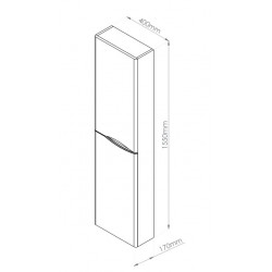 Ondée Colonne extra-plate à suspendre 155 x 40 x 17 cm deux portes coloris b Kobleo