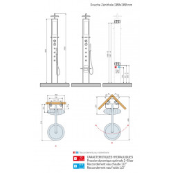 Novellini Colonne de douche thermostatique 19 x 210 cm blanc sans siège THINK 1 Novellini Kobleo