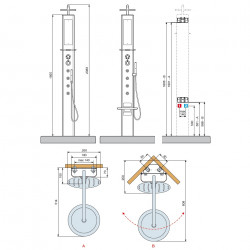 Novellini Colonne de douche mécanique 19 x 210 cm avec siège blanc THINKNP1VM-B Kobleo