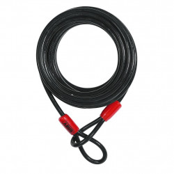 Abus Câble en acier à 2 Boucles 10mm x 10m Noir Cobra Kobleo