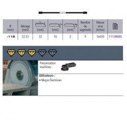 Sidamo Disque Diamant Expert Beton D. 115 X 22,23 X H 10 Sidamo Kobleo