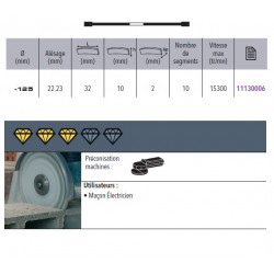 Sidamo Disque Diamant Expert Beton D. 125 X 22,23 X H 10 Sidamo Kobleo