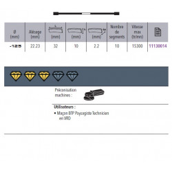Sidamo Disque Diamant Expert Tt D. 125 X 22,23 X H 10 Sidamo Kobleo