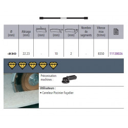 Sidamo Disque Diamant Ultra Ceram D. 230 X 22,23 X H 10 Sidamo Kobleo