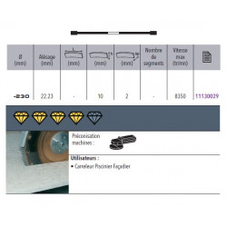 Sidamo Disque Diamant Pro Ceram D.230 X 22,23 X H 10 Sidamo Kobleo