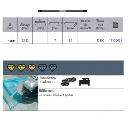 Sidamo Disque Diamant Expert Ceram D. 125 X 22,23 X H 7 Sidamo Kobleo