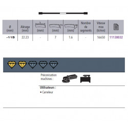 Sidamo Disque Diamant Star Ceram D. 115 X 22,23 X H 7 Sidamo Kobleo