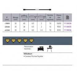 Sidamo Disque Diamant Ultra Ceram-E D. 180 X 30-25,4-22,23 X H 8.5 Sidamo Kobleo