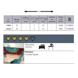 Sidamo Disque Diamant Pro Ceram-E D. 200 X 30-25,4-22,23 X H 7 Sidamo Kobleo
