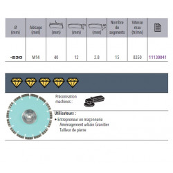 Sidamo Disque Diamant Ultra Md D. 230 X M14 X H 12 Sidamo Kobleo