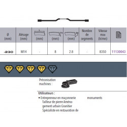 Sidamo Disque Diamant Pro Md D. 230 X M14 X H 8 Sidamo Kobleo