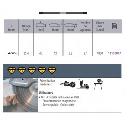 Sidamo Disque Diamant Ultra Beton D. 400 X 25,4 X H 12 Sidamo Kobleo