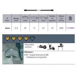 Sidamo Disque Diamant Pro Beton D. 300 X 25,4 X H 12 Sidamo Kobleo