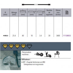 Sidamo Disque Diamant Pro Beton D. 450 X 25,4 X H 10 Sidamo Kobleo
