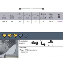 Sidamo Disque Diamant Expert Beton D. 300 X 20 X H 10 Sidamo Kobleo