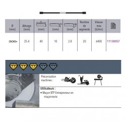 Sidamo Disque Diamant Expert Beton D. 300 X 25,4 X H 10 Sidamo Kobleo