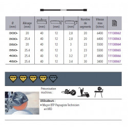 Sidamo Disque Diamant Pro Tt D. 300 X 20 X H 12 Sidamo Kobleo