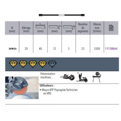 Sidamo Disque Diamant Pro Tt D. 350 X 20 X H 12 Sidamo Kobleo