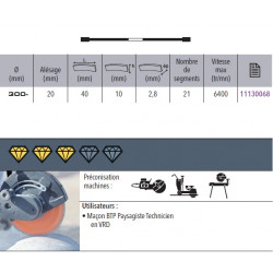 Sidamo Disque Diamant Expert Tt D. 300 X 20 X H 10 Sidamo Kobleo