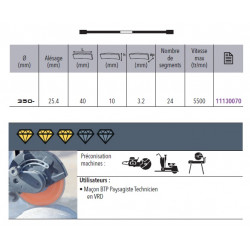 Sidamo Disque Diamant Expert Tt D. 350 X 25,4 X H 10 Sidamo Kobleo