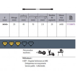 Sidamo Disque Diamant Expert Ba D. 300 X 20 X H 10 Sidamo Kobleo