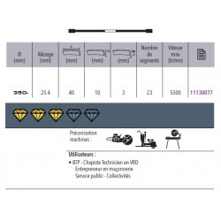 Sidamo Disque Diamant Expert Ba D. 350 X 25,4 X H 10 Sidamo Kobleo