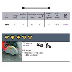 Sidamo Disque Diamant Ultra Asphalte D. 350 X 25,4 X H 10 Sidamo Kobleo