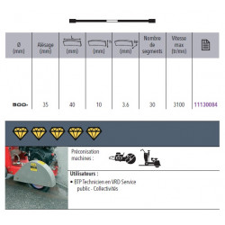 Sidamo Disque Diamant Ultra Asphalte D. 500 X 35 X H 10 Sidamo Kobleo