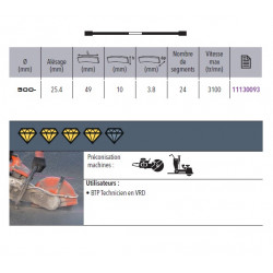 Sidamo Disque Diamant Pro Asphalte D. 500 X 25,4 X H 10 Sidamo Kobleo