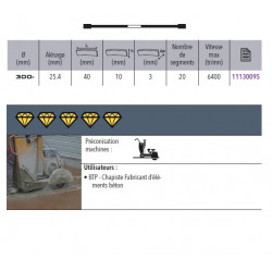 Sidamo Disque Diamant Ultra Bf D. 300 X 25,4 X H 10 Sidamo Kobleo