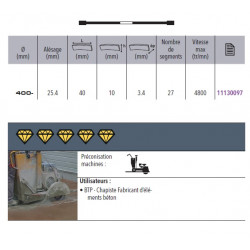 Sidamo Disque Diamant Ultra Bf D. 400 X 25,4 X H 10 Sidamo Kobleo