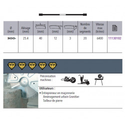 Sidamo Disque Diamant Ultra Md D. 300 X 25,4 X H 12 Sidamo Kobleo