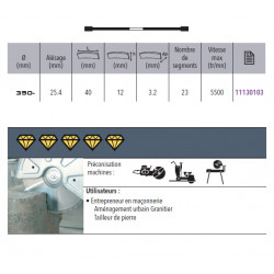 Sidamo Disque Diamant Ultra Md D. 350 X 25,4 X H 12 Sidamo Kobleo