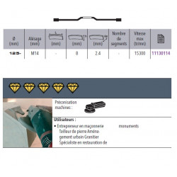 Sidamo Disque Diamant Ultra 2d D. 125 X M14 X H 8 Sidamo Kobleo
