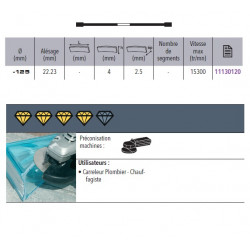 Sidamo Disque Diamant Cutting Glass D. 125 X 22,23 X H 4 Sidamo Kobleo