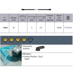 Sidamo Disque Diamant Cutting Glass D. 180 X 30-25,4 22,23 X H 4 Sidamo Kobleo