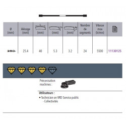 Sidamo Disque Diamant Pro Ft D. 350 X 25,4 X H 5 Sidamo Kobleo