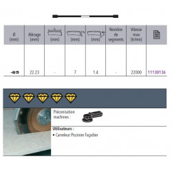 Sidamo Disque Diamant Ultra Ceram D. 85 X 22,23 X H 7 Sidamo Kobleo