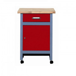 Kupper Desserte mobile 1 porte et 1 tiroir Rouge Kobleo