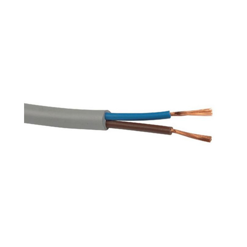 Electraline Câble souple domestique H05 VV-F gris 2 x 1 mm² Diam 7,5 mm Kobleo