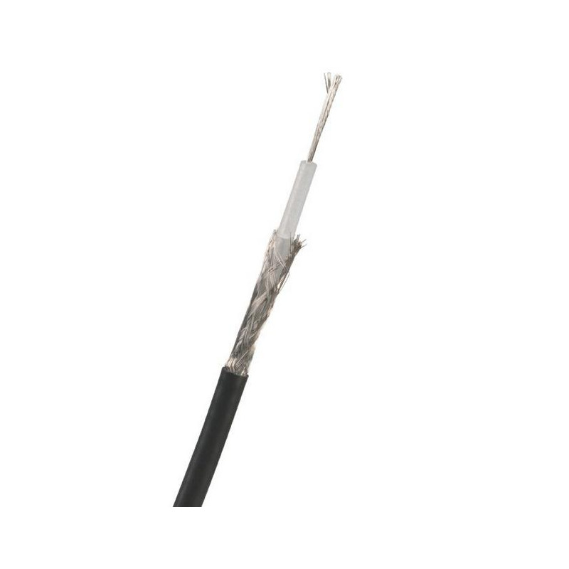 Sermes Câble coaxial RG 58 noir 1 x 0,45 mm² Diam 4,95 mm 100 m Kobleo