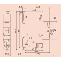 Legrand Disjoncteur DNX³ 4500 4,5 kA courbe C Vis/vis 2A Kobleo