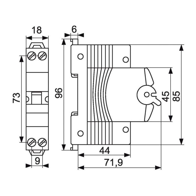 Gewiss Disjoncteur Ph+N connexion à vis 1 module 32A Kobleo Gewiss Disjoncteur Ph+N connexion à vis 1 module 32A Kobleo