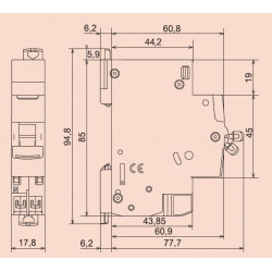 Legrand Disjoncteur DNX³ 4500 4,5 kA courbe D Vis/vis 20A Kobleo