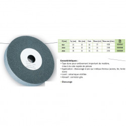 Sidamo Meule D150x25x32mm grain A36R corindon gris Sidamo Kobleo