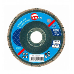 Leman Lot de 10 disques à lamelles bombées Corindon D.125x22,23mm Grain 120 Leman Kobleo